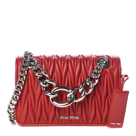 Miu Miu Matelassé Bag In Fuoco 